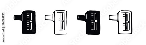 Hand Drawn Slider Control and Fader Knob Icons Set