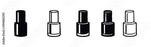 Cosmetic Bottle and Tube Icon Set. Makeup Container Symbols for Beauty Products and Packaging.