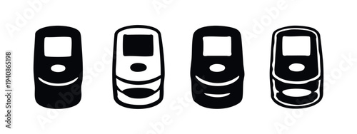 Medical Pulse Oximeter Icon Set for Oxygen Saturation Monitoring