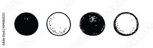 Golf ball set of icons. Sport equipment for golf game, practice, and leisure activities on the course.