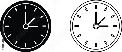 Clocks time black white Vector