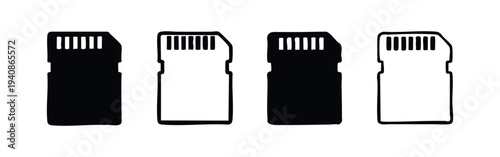 Standard SD Card Memory Storage Icon Set