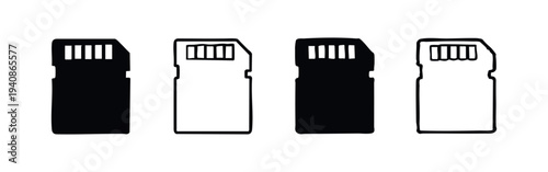 SD Card Memory Storage Icon Set
