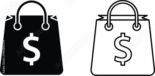 Shopping bag dollar sign Vector