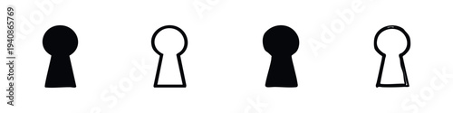 Keyhole Silhouette Icons Set. Access and Security Symbols for Privacy and Confidentiality.