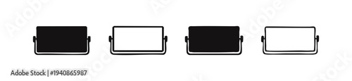 Studio Reflector Panel Icons. Hand Drawn Lighting Equipment Symbols. Photography Light Board Vector Illustration.