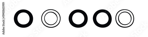Ring and Lens Icons Set. Hand Drawn Circular Photography Symbols. Abstract Circle Design Elements Vector Graphics.