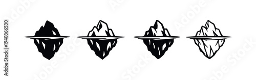 Stylized Iceberg Vector Illustrations Set