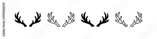Stylized Deer Antlers Vector Set