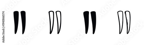 Set of Hair Clip and Hairpin Vector Icons in Different Styles