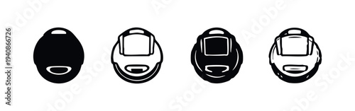 Welding helmet or mask vector icon set, essential safety equipment for welders and industrial workers.