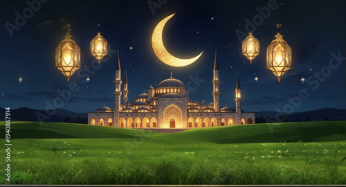 The Beauty of Ramadan Nights in a Magnificent Mosque