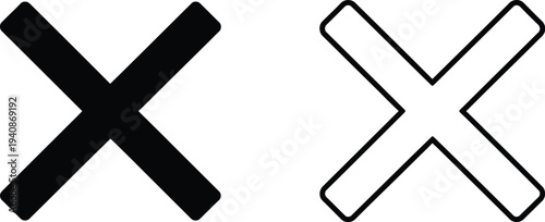 Black and white x marks Vector