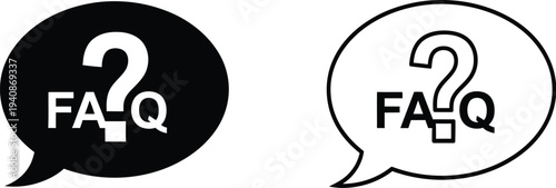 Faq speech bubble icons Vector