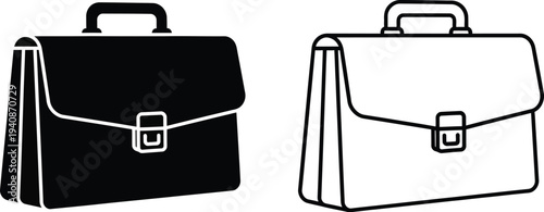Black and white briefcases Vector