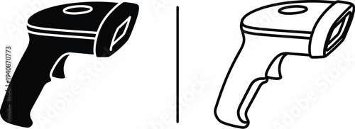 Barcode scanner black and white Vector