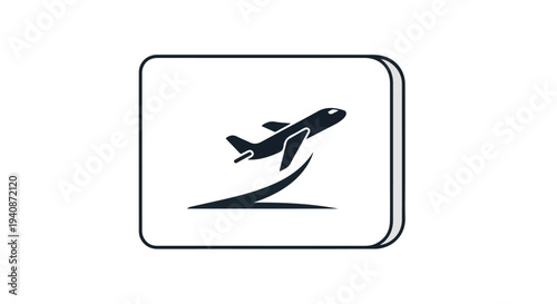 A simple black and white illustration of an orca jumping out of the water in a rectangular frame on a white background.
