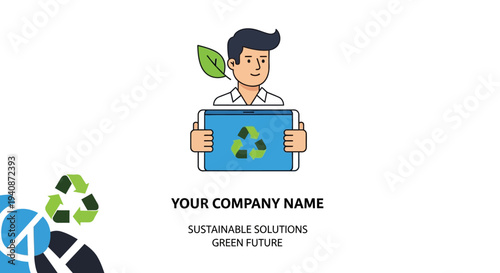 Eco friendly business sustainable solutions vector illustration