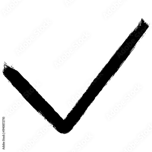 Black checkmark symbol on a white background.