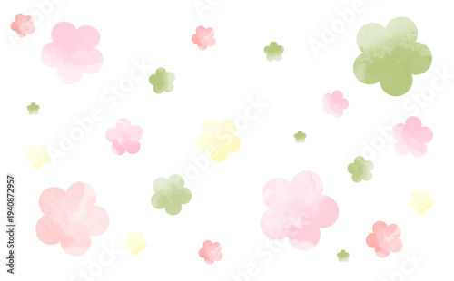 春色のお花の背景イラスト