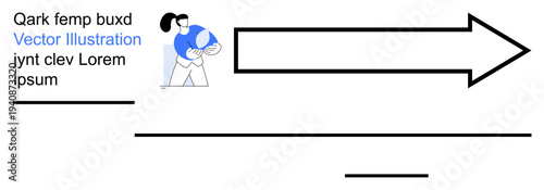 Business growth, progress, global impact, direction, strategic planning, goal setting. Person holding a globe with an arrow pointing right. Global impact and business growth concepts