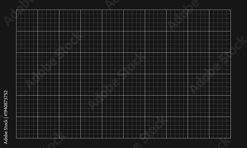 White grid texture on black notebook sheet. Checkered paper graph template for college math education, engineering or architecting drafting or plotting, cutting mat. Vector graphic illustration