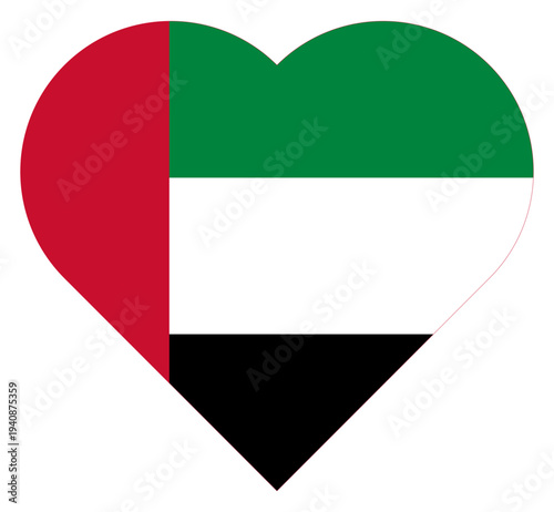 Love Heart United Arab Emirates Flag Asian Country