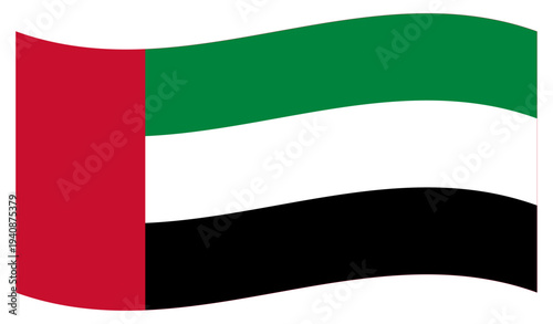 Waving United Arab Emirates Flag Asian Country