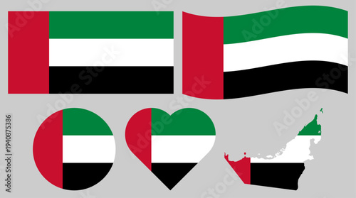Collection of United Arab Emirates Flag Asian Country