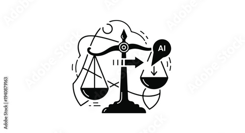 AI technology scales of justice balance concept