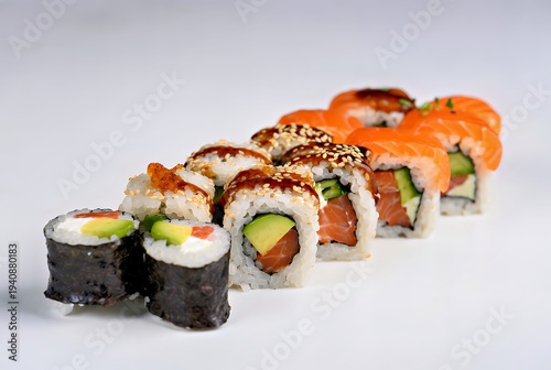 Premium Sushi Rolls: Fresh Salmon, Avocado & Sesame Fusion