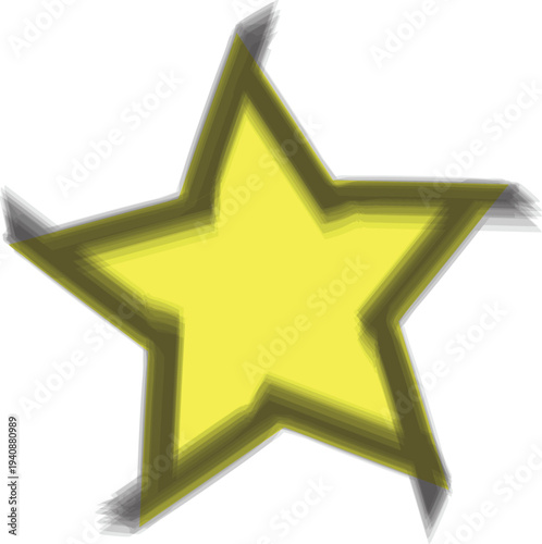  described features a bright yellow, five-pointed star that is designed with slightly rounded points, giving it a softer and more approachable appearance. The use of a grey shadow around the star adds
