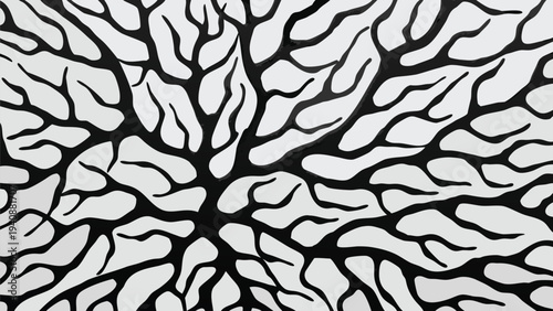 Black and white abstract organic pattern vector