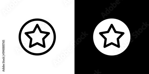 Star icon concept with flat Black White Background. Vector illustration.