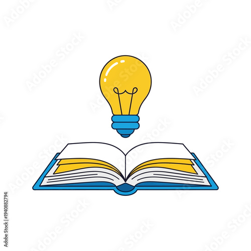 Illuminated Knowledge An Open Book Symbolizing Ideas and Learning