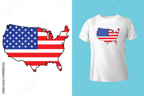Memorial day tshirt design with grunge american flag heart