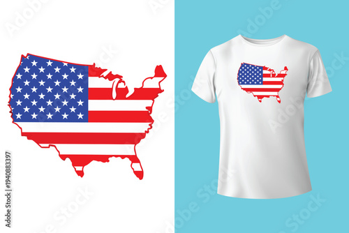 Memorial day tshirt design with grunge american flag heart