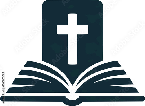 Bible Book Faith Symbol Vector Illustration  Christianity and Sacred Text