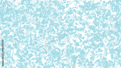 Seamless abstract geometric pattern with light blue background and scattered white rectangles, triangles, and circles, decorative textured design for wallpapers, textiles, and digital art