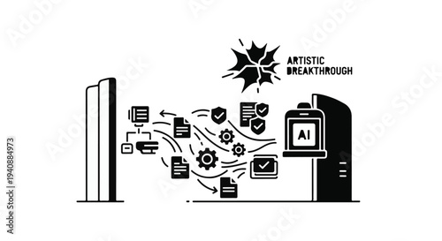 artistic creativity with AI technology concept