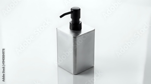 Wallpaper Mural Modern stainless steel soap dispenser with black pump on white background isolated for bathroom and kitchen design projects. Torontodigital.ca