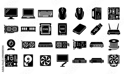 Treadmill and Gym Fitness Equipment Silhouette Icon