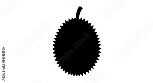 Vector illustration of durian fruit silhouette icon on a transparent background