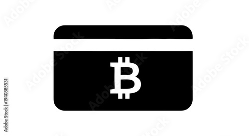 Vector illustration of bitcoin credit card icon on a transparent background