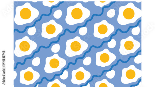 Vector fried egg pattern, seamless background