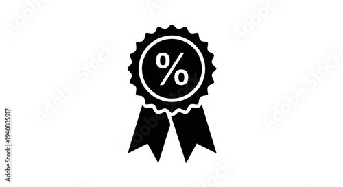 Vector illustration of percentage discount badge icon on a transparent background
