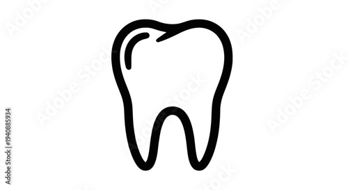 Vector illustration of tooth icon, dental care symbol, dentist logo, vector graphic on a transparent background