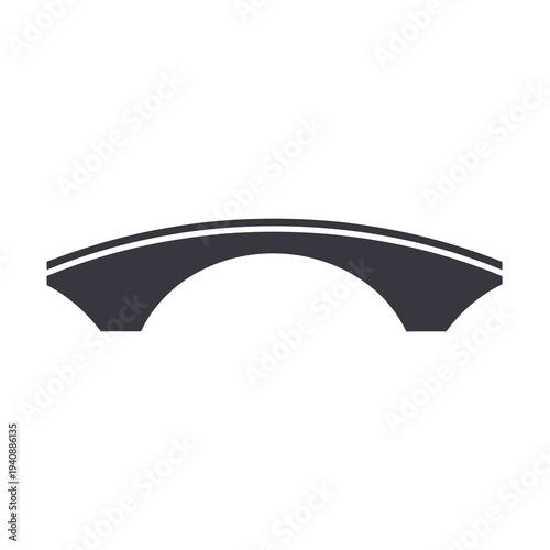 Minimalist arched bridge icon representing connection, infrastructure, and a path forward in a clean graphic design for various uses