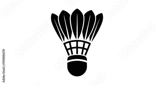 Vector illustration of badminton shuttlecock icon on a transparent background