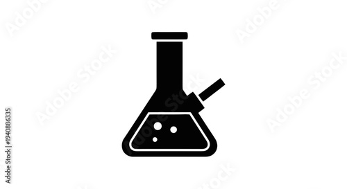 Vector illustration of chemical laboratory flask icon on a transparent background